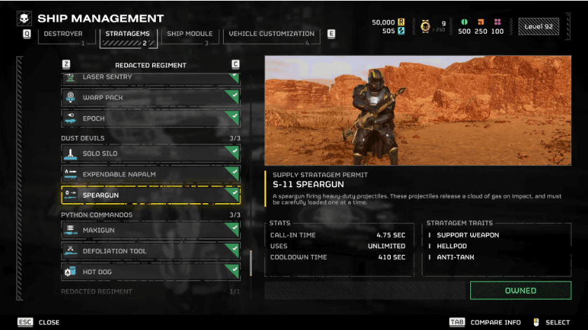 TX-220 Speargun( HellDivers 2)