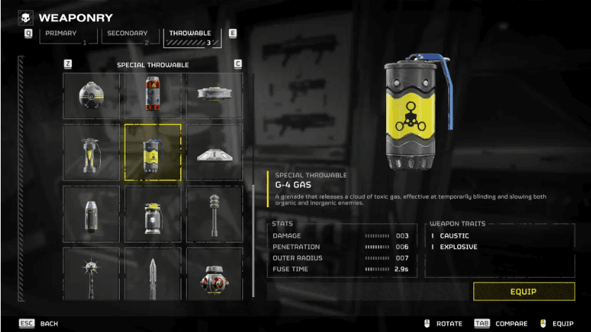 G-4 Gas Grenade( HellDivers 2)
